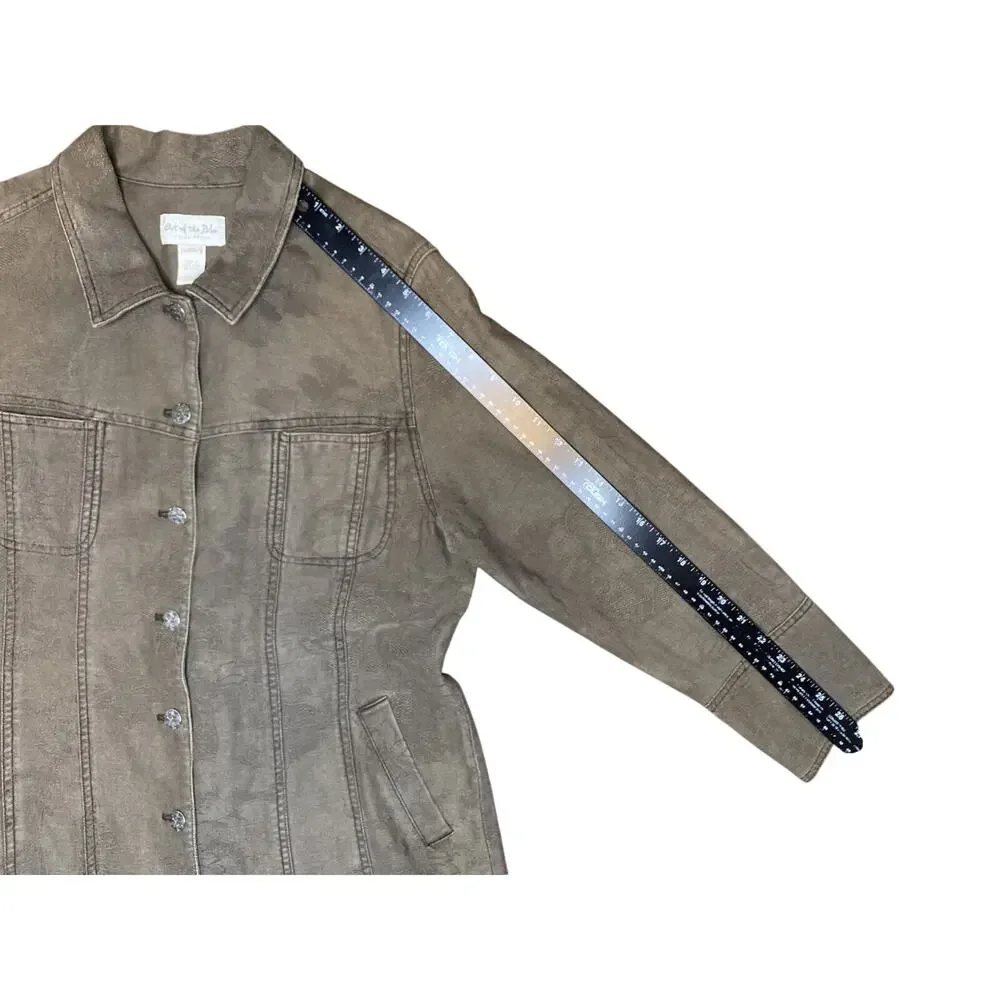 J Jill Womens 10P Maxi Trench Jacket Western Rodeo Country Y2K Vintage Duster